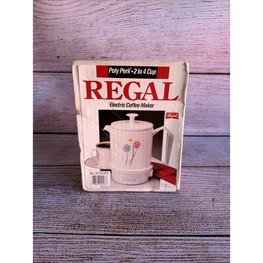 New Regal Poly Perk Electric Percolator 2-4 Cup Coffee